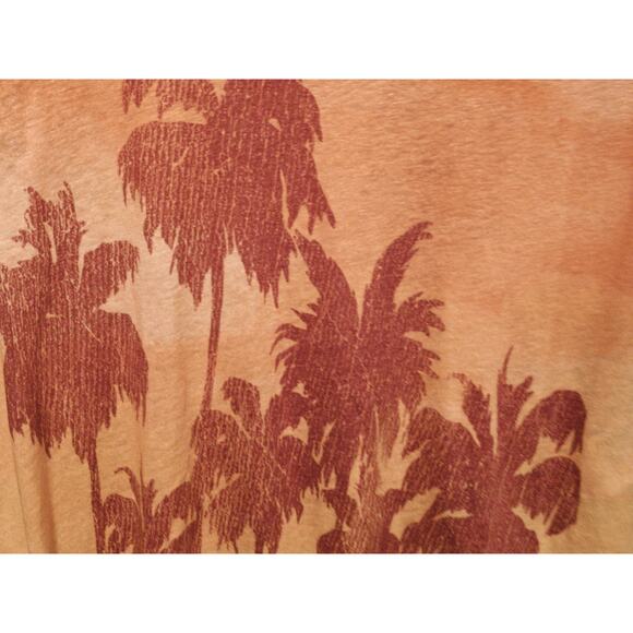 Free People Orange Palm Tree Tropical Raglan Sleeve TShirt S NWT Grunge Skater - Picture 2 of 7